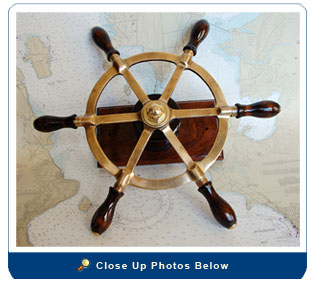 Solid-Brass Ship's Wheel