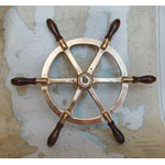 20" Solid-Brass Six-Spoke Ship's Wheel