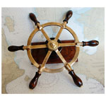 Solid-Brass Ship's Wheel