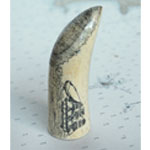"The Whaler" Tooth Scrimshaw