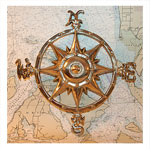 Solid-Brass Compass Rose